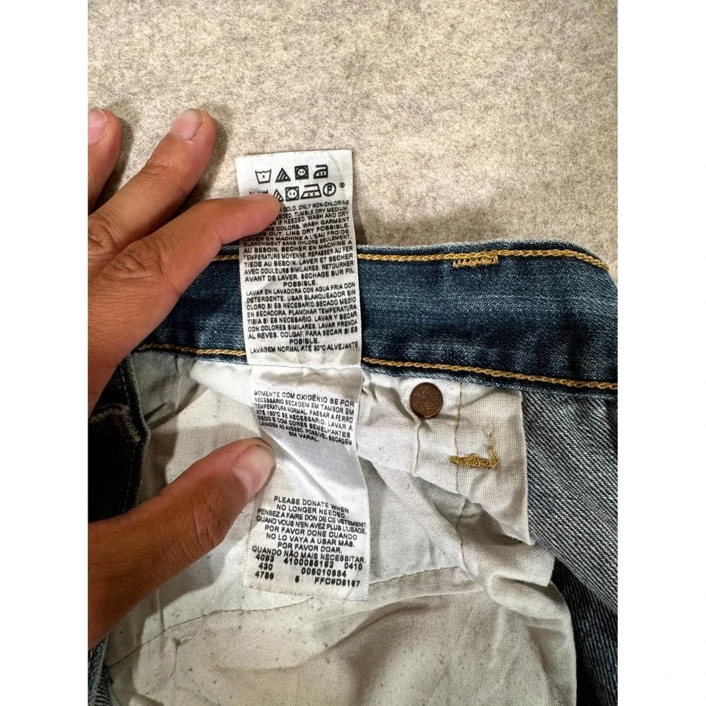 Vintage Levis 501 Original Straight Jeans Men 36x32 Blue Denim Cotton Button Fly